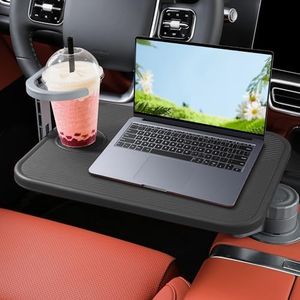 Treesiche Car Tray Car Desk for Laptop 360° Rotating Wood Cup Holder Table