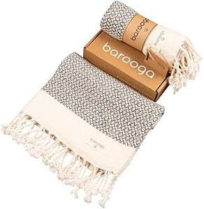 BAROOGA Turkish Hand Towel (Set of 2) for Kitchen and Bathroom | Diamond Weave, 100% Cotton, 50 X 100 cm | Prewashed Decorative Peshtemal Towel for Face, Hand, Hair, Yoga, Dishcloth, Tea Towel (Gray)