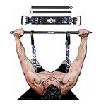 INNSTAR Bench Press Band with Workout Bar, Adjustable Push Up Resistance Bands, Portable Multi Home Gym Equipment,Chest Builder, Arm Expander,Pilates Workout(Camo Blue-105lbs)