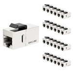 iwillink Cat6 Coupler RJ45 Cat6 Shielded Coupler 25-Pack, Ethernet Coupler, Female to Female Cat6 Keystone Jack, STP Keystone Insert Inline Coupler, Silver