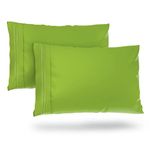 Cosy House Collection Pillowcases Standard Size - Lime Green Luxury Pillow Case Set of 2 - Fits Queen Size Pillows - Premium Super Soft Hotel Quality - Cool & Wrinkle Free - Hypoallergenic