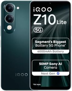 iQOO Z10 Lite 5G (Cyber Green, 6GB RAM, 128GB Storage) | 6000 mAh Battery | Dimensity 6300 5G Processor with 433K+* AnTuTu Score | IP64 Rated & Military Grade Shock-Resistance*
