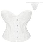 SANSTHS Bustier Corset Top Lace Up Overbust Shapewear Lingerie Cosplay Costume