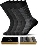 SOCKS BOX Mens Black Dress Socks, P