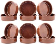 Hanseküche Tapas Bowls Set in Brown, Casserole Dish, Cazuela Bowls, 200 ml Volume, Diameter of 12.5 cm, Clay Dessert Bowls, Mediterranean Bowls, Traditional Spanish Pottery (12)