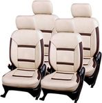 Khushal Leatherite Designer Front and Back Seat Cover Set for Hyundai Santro Santro Xing - 2002 to 2009 (Beige Black)