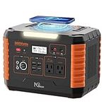 NGTeco Portable Power Station 519Wh/140400mAh with AC/DC/Car Lighter Port/USB A/C Output, Solar Generator (Solar Panel Not Included) with LED, for Emergency Power/Camping/Motorhome