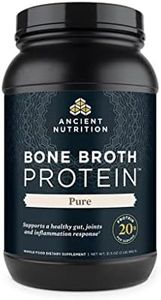 Ancient Nutrition Bone Broth Protein Powder, Pure Flavor, 20g Protein per Serving, Supports Healthy Skin, Gut Health, Joint Supplement, Gluten Free, Paleo and Keto Friendly, 40 Servings