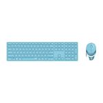 Rapoo 9850M Wireless Keyboard Mouse Desktop Kit 1600 DPI Rechargeable Battery Sensor Flat Aluminium DE-Layout QWERTZ PC & Mac - Blue