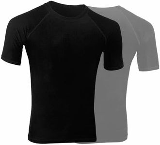 Roar BJJ Rash Guards MMA Grappling Jiu Jitsu Training No Gi Fight Wear Shirt (Simple Black, Medium)