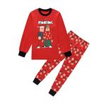 Thombase YouTube Game Kids Boys Long Sleeve Christmas Xmas Pajamas Black Red Pjs 6-13 Years (red, 7-8 Years)