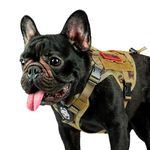 OneTigris Tactical Dog Harness Vest,No-Pull Service Dog Vest with Hook & Loop Panels,Adjustable Dog Vest Harness for Walking Hiking Training(CamoColor,XS)