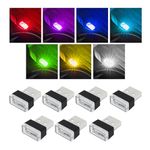 Yourkar 7 PCS USB LED Car Interior Atmosphere Lamp, Plug-in USB Interface Trunk Ambient Lighting Kit, Night Led Decoration Mini USB Light, Universal Interior Car Accessories (Multi-Color)