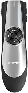 BYEASY Wireless Presenter, RF 2.4GHz Presentation Clicker Remote 100 FT, USB PowerPoint PPT Clicker with Red Laser Pointer, Volume Control for Google Slides- Black