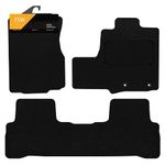 FSW - Tailored Mats - Fits HONDA Cr-V 2006-2012 3 PCE Set (WITH FIXINGS) - Black Carpet - Anti Slip Mat - Non Slip Car Floor Mat, Fitted With Clips & Granulated Backing - 3 Pc Floor Mat Only