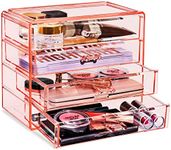 Sorbus Makeup Organizer - 4 Drawer Acrylic Make Up Organizers and Storage for Cosmetics, Jewelry, Beauty Supplies, Clear Makeup Organizer for Vanity, Girl's Room, College Dorm, Counter, Bathroom-Sinks