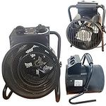 Electric/Propane LPG Gas Space Heater Electric Fan Assisted Powerful Workshop Warmer 2, 3, 15, & 30Kw (3KW (Black))