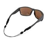 Pilotfish Basics Multipack - No Tail Adjustable Eyewear Retainer Cable Strap: Sunglasses, Eyeglasses, Glasses (Black, 16 Inch) (2-Pack)