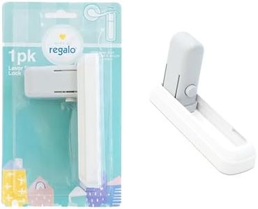 Regalo Home Safety Lever Door Lock, Award-Winning Brand, 3M Adhesive Child Proof Door Lock, White