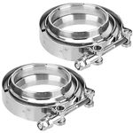 JOIKIT 2 Pack 4 Inch Exhaust V Band Clamp Stainless Steel V Band Clamp with Male Female Flanges for Turbo Pipes, Exhaust System, Downpipe Assembly,Fits 4" OD Pipes