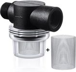 Water Pump Strainer Filter Set Include Twist On Pipe Strainer and Extra 50 Mesh Stainless Steel Filter Screen, RV Replacement 1/2 Sediment Filter Compatible with WFCO Pumps