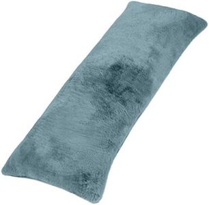 Milliard Full Body Pillow with Shredded Memory Foam | Long Pillow for Sleeping 20x54 | Ultra Soft and Plush Faux Fur Removable Cover (Blue)
