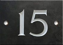 Engraved Slate House number sign - 1 to 99 (select your number here) - number 15 (Same Day Dispatch by 1st class Post!!!)