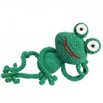 Bernat Knitty Critters - Go Eddie Frog,Crochet Hook, Yarn for features, Toy Stuffing, Pattern,Go Go Green,300g yarn, 8mm & 5mm