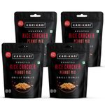 Kari Kari Chilli Garlic Rice Cracker & Peanut Mix | Crunchy Japanese Snacks | Roasted, Non-Fried Healthy Snacks | 100% Vegetarian | Party Snacks (50g x Pack of 4)