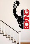 Boxing Gym Bodybuilder Motivate Wall Sticker Gym Exercise Wall Sticker (Black and Red)