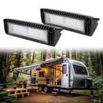 Super Bright LEDs 2-Pack 9” RV Exterior LED Porch Utility Lights, 12V Scene Lighting for Trailers, Campers, 5th Wheels, Utility Vehicles, High Lumen Replacement Kit, Black Aluminum