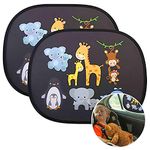 URAQT Car Sun Shade for Baby Kids, 2 Pack Children's Car Window Shades Shield Visor, Car Side Window SunShade with Storage Bag, UV Sun Protection, 44x36CM Fits Most Vehicles