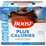 BOOST PLUS Complete Nutrition Drink, Chocolate, 6x237ml Bottles, Case Pack of 4, Packaging May Vary