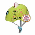 STREETJAM Kids Cycle Helmet Kitty Cat Open Face, Hard PP Outer Shell, EPS Inner Comfort Liner case, Adjustable Strap with Adjuster Dial, Skating, Sports (8-13 Years, Light Green)