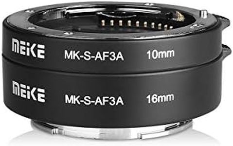 MEIKE MK-S-AF3A AF Auto Focus Macro Extension Tube Adapter Ring (10mm+16mm) for Sony Mirrorless E-Mount FE-Mount A7 NEX Camera A7 A7II A7M2 NEX3 NEX5 NEX6 NEX7 A5000 A5100 A6000 A6300 A6500 A9 A6400