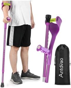 Antdvao Folding Crutch (x1 Unit) Forearm Crutches Anti-Drop Cuff Reduces The Hassle of Picking Up Forearm Crutch，Comfortable Grip and Wear-Resistant, Non-Slip Forearm Crutches (Single Purple)