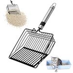 GmeDhc Cat Litter Scoop, Metal Litter Scoop, Metal Litter Scooper for Cats, Aluminum Cat Litter Shovel, Metal Cat Litter Sifter with Deep Shovel and Ergonomic Long Handle, Non-Stick Pet Litter Scoop