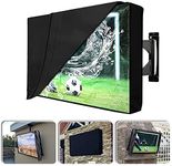 Outdoor TV Cover With Clear Front Television Cover UCARE 600D Waterproof Oxford TV Set Cover All-inclusive Clear TV Screen Dustproof Protective with Remote Control Pocket (60-65in)