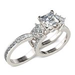 Jeulia 4.1 Carat Bridal Ring Sets for Women Princess Cut Engagement Rings Sterling Silver Wedding Band Interchangeable Rings Promise Anniversary with Jewelry Box (7)