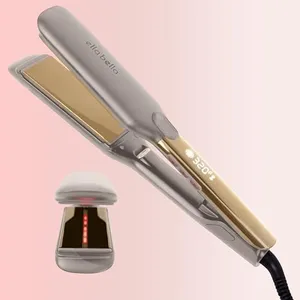 ELLA BELLA® Titanium Flat Iron Hair Straightener (with Infrared) • Professional Straightening Iron • Digital Display to Accurately Control Temperature • As Featured in Good Housekeeping