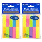 BAZIC Neon Page Markers 0.5x1.75 Neon Colored Index Tabs, Sticky Notes for Page Marker Bookmarks, Writable File Tab Flags (1000 Sheets/Pack), 2-Packs