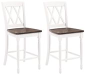 Crosley Furniture Shelby Counter Stool (Set of 2), 24-inch, Distressed White