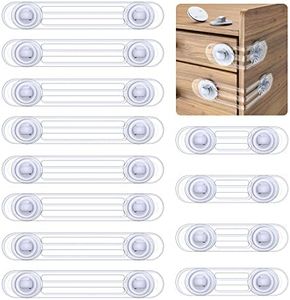 Kimsky Sécurité Bebe, Sécurité Enfant Porte, 12 Pièces Bloque Porte Fenêtre Securite Bébé, Bloque Porte Bébé Sans perçage pour Armoire, Toilette, Frigo, Four, Réfrigérateur (Transparent)