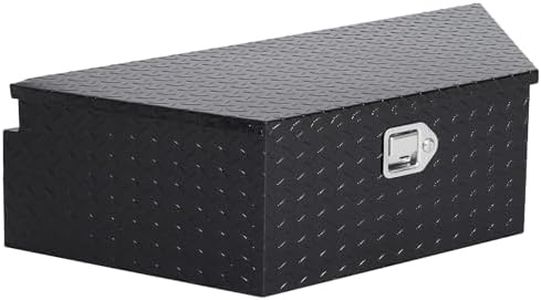 GAOMON Trailer Tongue Box, 39 Inch Trailer Tool Box, Aluminum Diamond Plate Tongue Box, Waterproof Tool Storage Box for Trailer Tongue, Truck Storage with Lock Trailer Box