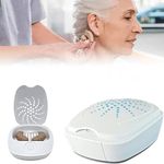 QCLUEU Electric Hearing Aids Dryer, Portable Dehumidifier Drying Box Case, Elderly Hearing Aids Maintenance Care Box, One ‑ Button Touch Switch