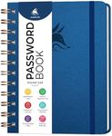 Clever Fox Password Book Spiral – Mini Internet Address & Password Organizer with Laminated Alphabetical Tabs – Small Password Keeper Journal – Hardcover, Pocket Size, 4.7x5.7” (Mystic Blue)