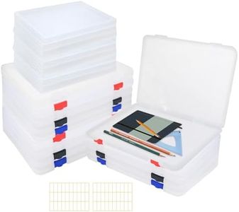 18 Pcs Clear File Storage Box 9 Pcs A4 and 9 Pcs A5 Plastic Scrapbook Paper Protector Portable Project Case with 2 Sheets Labels Document Case Photo Organizer Containers for Office School Supplies