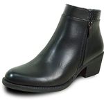 kozi Canada Women Waterproof Ankle Dress Bootie VENUS-2 Fall Boot with Double Zipper Black Women Size 6.5