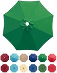 Jorohiker 9ft Patio Umbrella Replacement Canopy,Outdoor Table Market Yard Umbrella Top for Outdoor Umbrella Canopy with 8 Ribs (Forest Green)