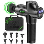 Muscle Massage Gun,ALDOM Massage Gun Deep Tissue 30 Speeds Handheld Electric Massager LCD Touch Screen,Portable Percussion Massager with 8 Heads,Powerful Muscle Gun for Athletes Recovery Pain Relief